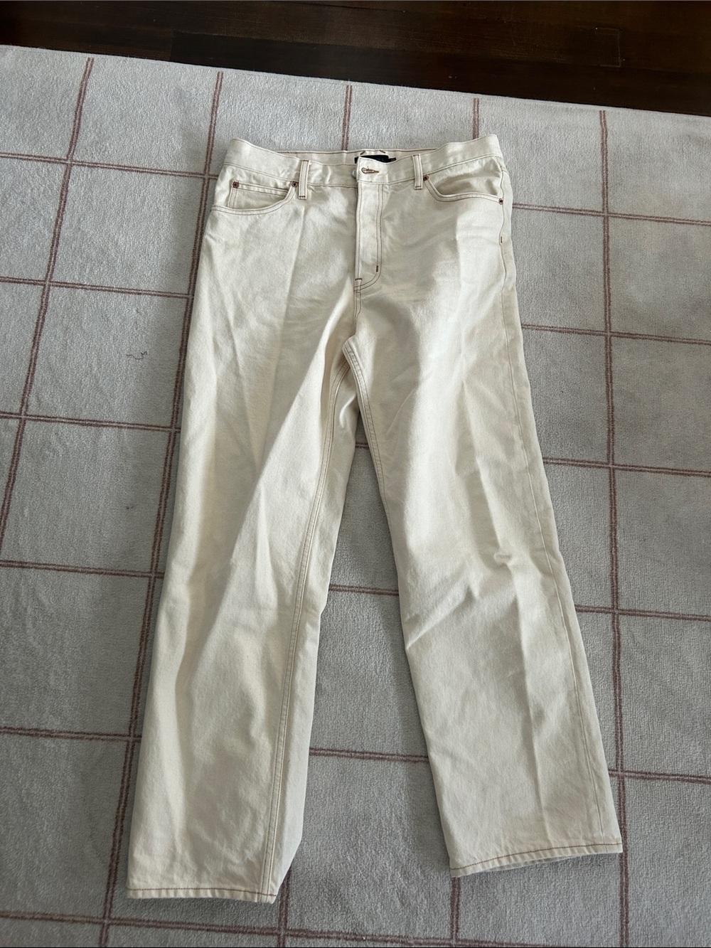 Alex Mill Men's Cream Relaxed Jeans